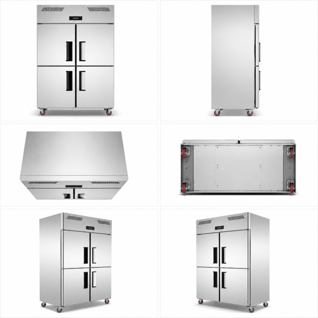 Commercial Four Door Direct Cooling Kitchen Cabinet Refrigerator