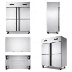 Commercial Four Door Upright Static Refrigerator | Stainless Steel Kitchen Cabinet