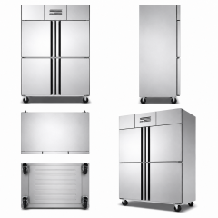Commercial Four Door Air Cooling Refrigerator | Stainless Steel Kitchen Cabinet