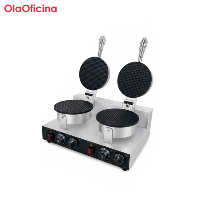 HC-114 Commercial 2-Plate Cone Waffle Baker Machine