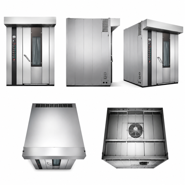 Industrial Gas/Oil/Diesel Rotary Rack Oven for Large Bakery Production