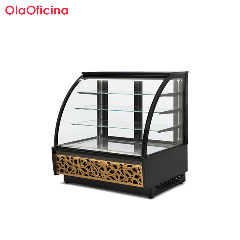 1200 / 1500 Arc-Shaped Refrigerated Cake Display Showcase | 3-Shelf Commercial Cake Cabinet