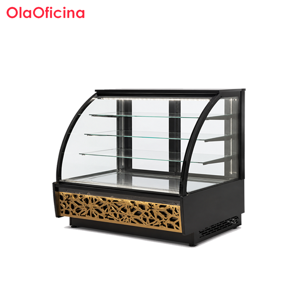 1200 / 1500 Arc-Shaped Refrigerated Cake Display Showcase | 3-Shelf Commercial Cake Cabinet