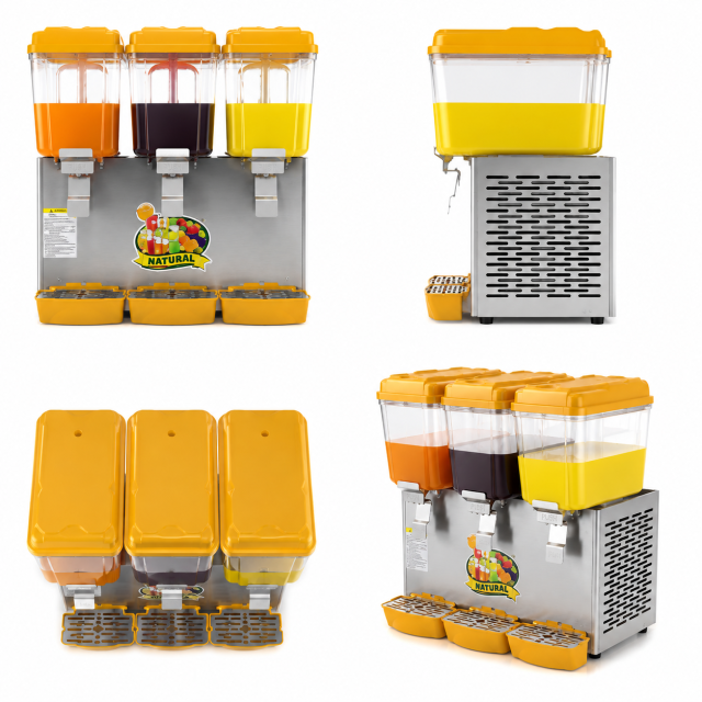 Commercial Agitator Type Hot & Cold Drinks Machine | DN338 / DN338A Triple-Tank Beverage Dispenser