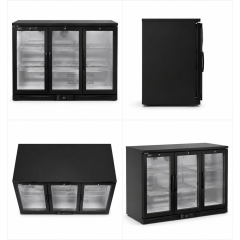 Commercial Triple Door Wine Cooler Refrigerator | Fan Cooling Wine Display Cabinet