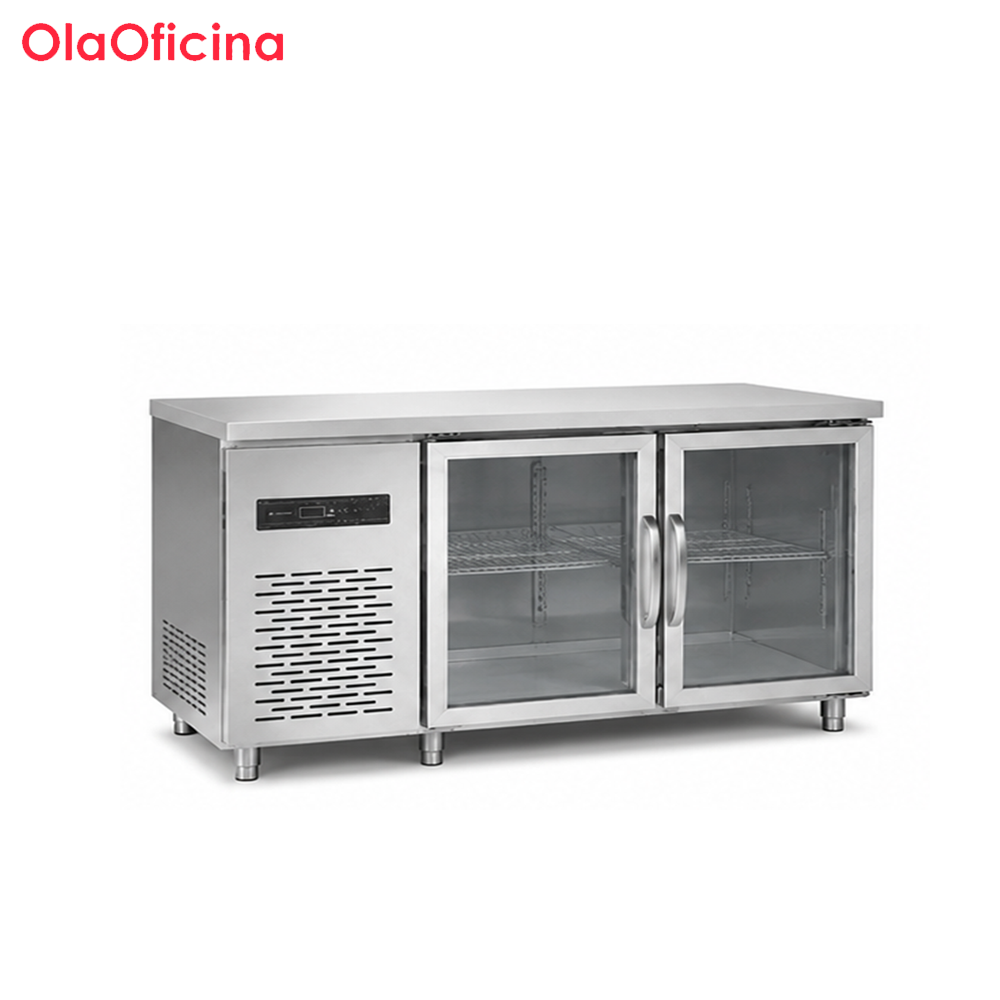 Commercial Deluxe Refrigerated Workbench with Light | TC0.25GB Stainless Steel Prep Table Refrigerator