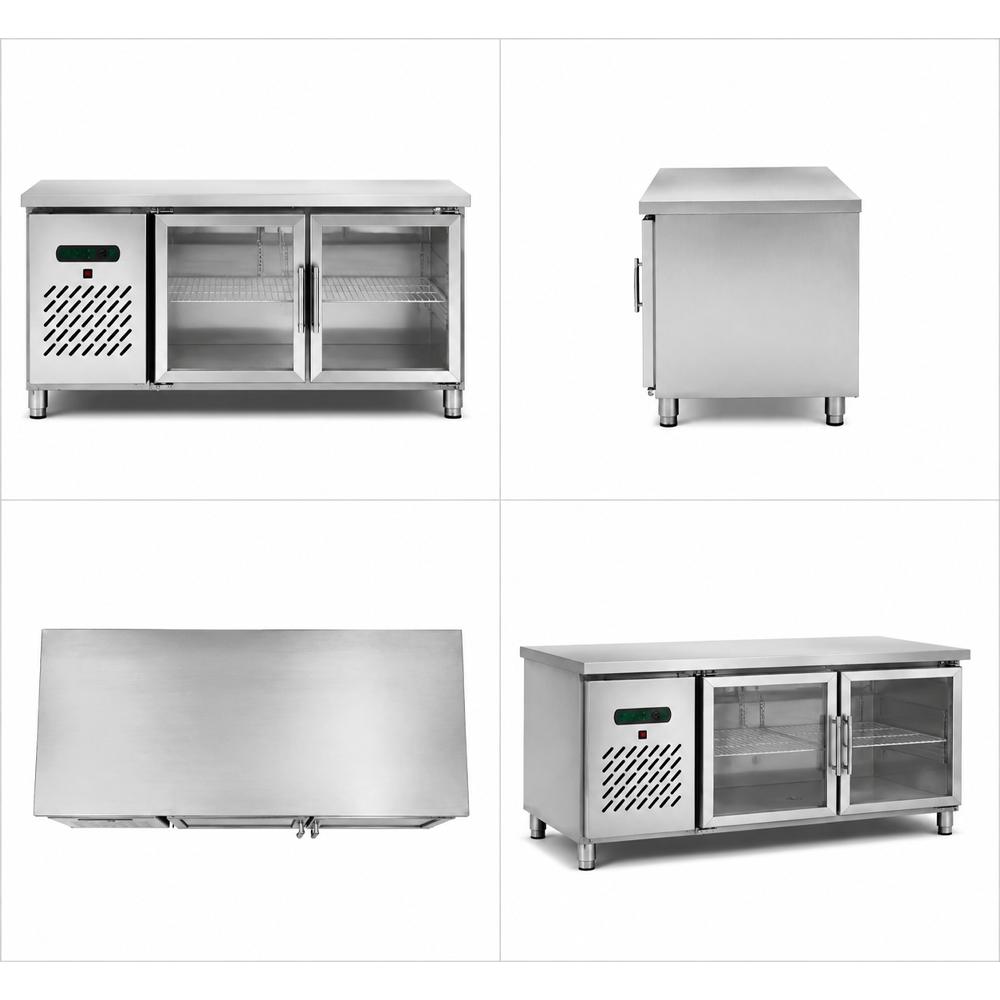 Commercial Blue Cabinet Refrigerated Workbench | Stainless Steel Prep Table Refrigerator TC0.25L2