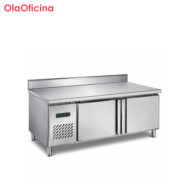 Commercial Deluxe Refrigerated Workbench with Backsplash | Stainless Steel Prep Table Refrigerator TC0.25L2T-1