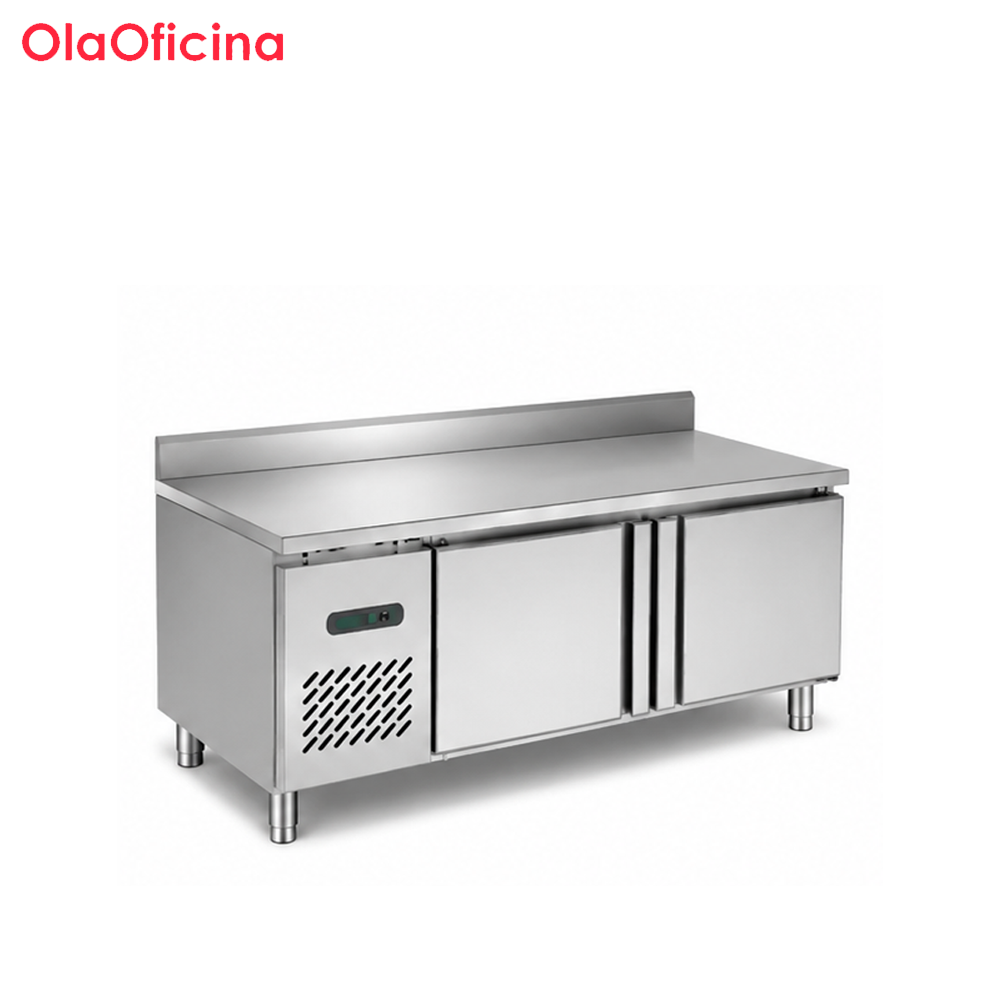 Commercial Deluxe Refrigerated Workbench with Backsplash | Stainless Steel Prep Table Refrigerator TC0.2L2T-1