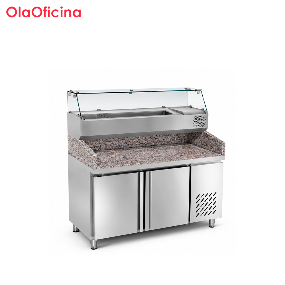 PSG-1200B Commercial Salad Bar Refrigerator | Stainless Steel Salad Preparation Counter with Air Cooling System
