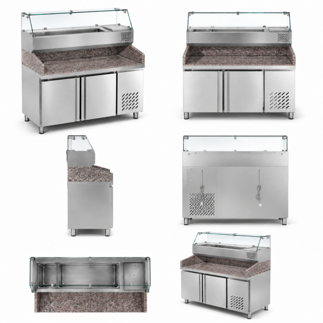 PSG-1200B Commercial Salad Bar Refrigerator | Stainless Steel Salad Preparation Counter with Air Cooling System