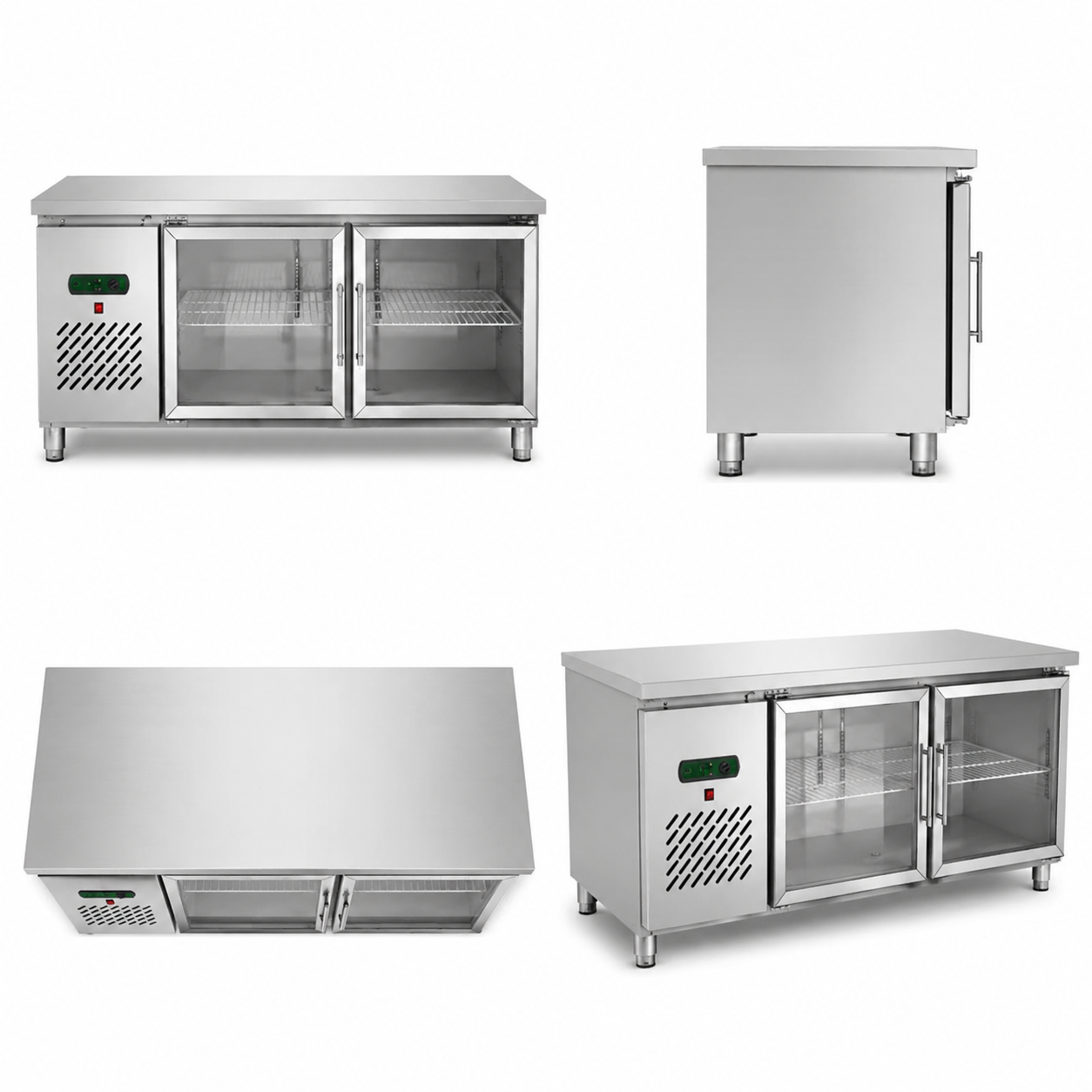 Commercial Blue Cabinet Refrigerated Workbench | Stainless Steel Static Cooling Kitchen Refrigerator Table TC-1200