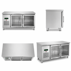 Commercial Blue Cabinet Refrigerated Workbench | Stainless Steel Static Cooling Kitchen Refrigerator Table TC-1200