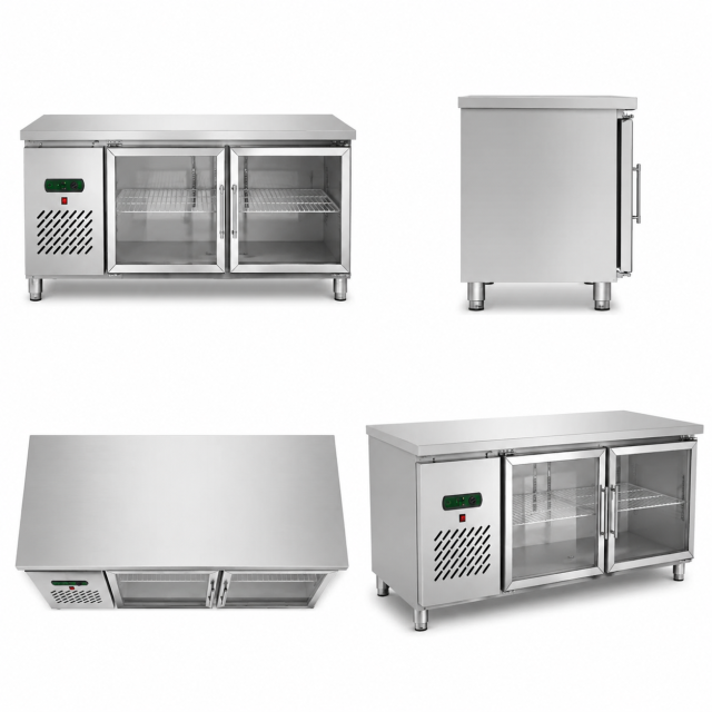 Commercial Blue Cabinet Refrigerated Workbench | Stainless Steel Static Cooling Kitchen Refrigerator Table TC-1200