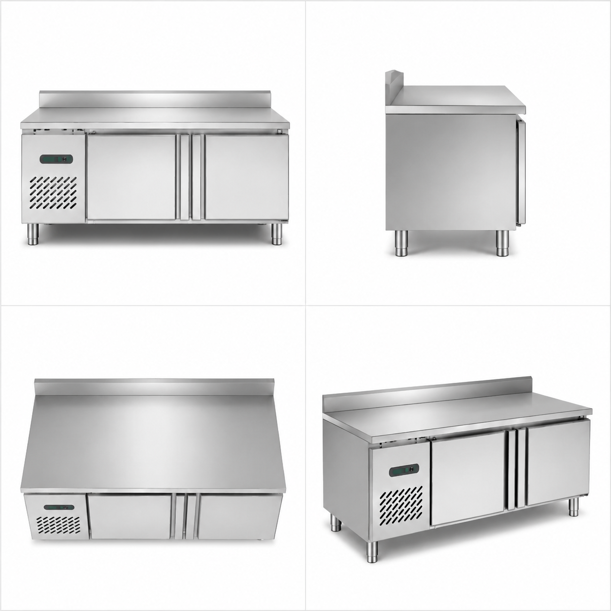 Commercial Deluxe Refrigerated Workbench with Backsplash | Stainless Steel Prep Table Refrigerator TC0.2L2T-1