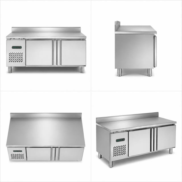 Commercial Deluxe Refrigerated Workbench with Backsplash | Stainless Steel Prep Table Refrigerator TC0.2L2T-1