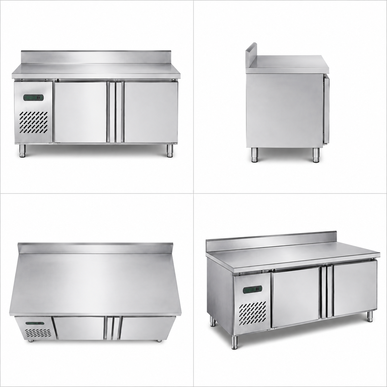 Commercial Deluxe Refrigerated Workbench with Backsplash | Stainless Steel Prep Table Refrigerator TC0.25L2T-1
