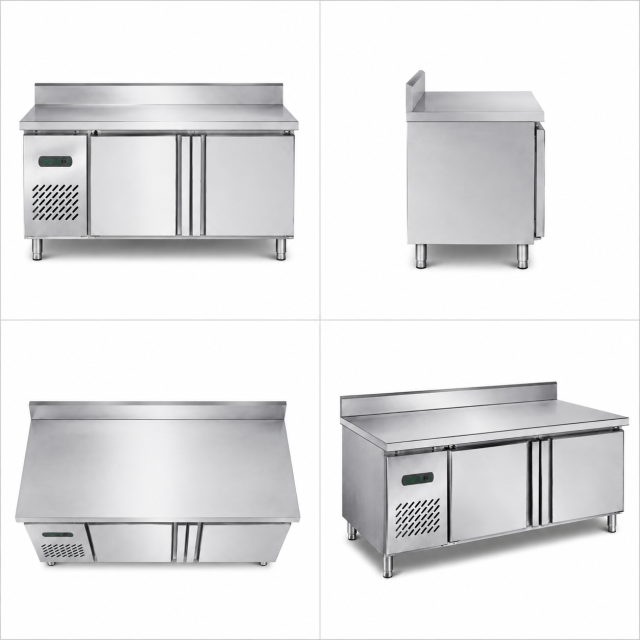 Commercial Deluxe Refrigerated Workbench with Backsplash | Stainless Steel Prep Table Refrigerator TC0.25L2T-1