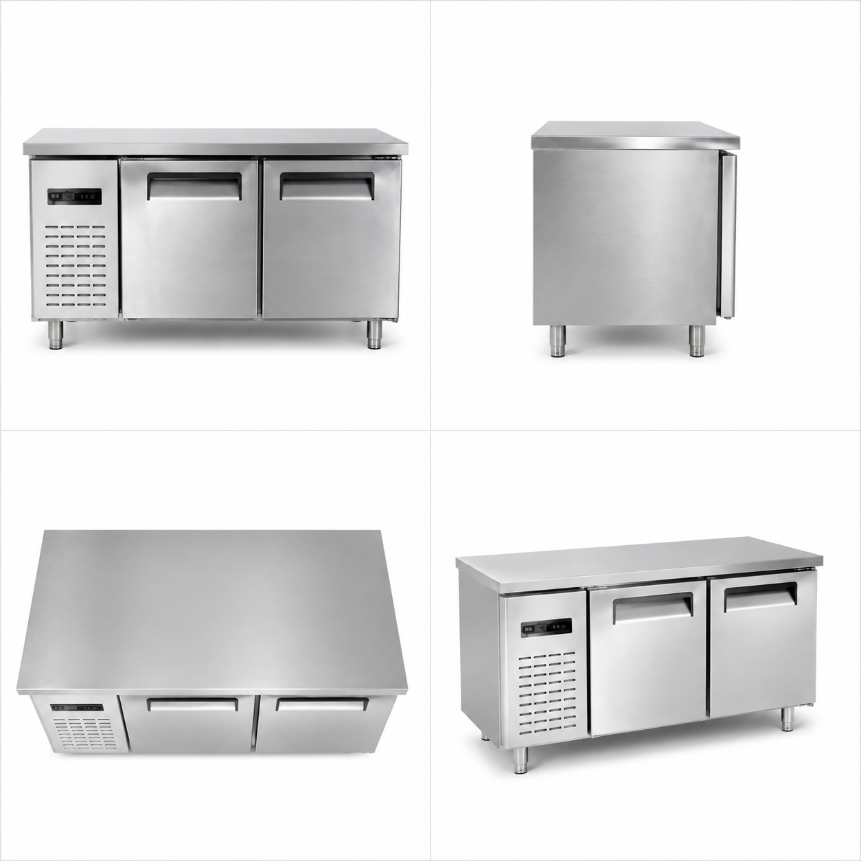 Commercial Direct Cooling Refrigerated Workbench with Light | Stainless Steel Prep Table Refrigerator TC0.2L2T