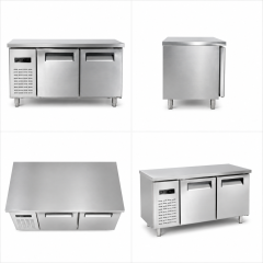 Commercial Direct Cooling Refrigerated Workbench with Light | Stainless Steel Prep Table Refrigerator TC0.2L2T