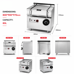 Gas Tilting Braising Pan | Commercial Gas Tilting Skillet for Cooking and Food Processing