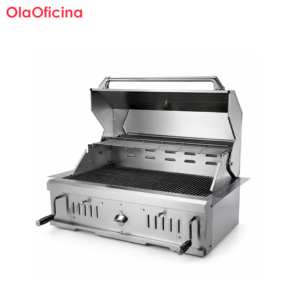 Built-In Dual-Chamber Charcoal BBQ Grill | Stainless Steel Built-In BBQ Grill