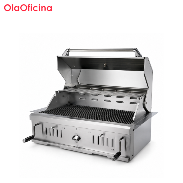 Built-In Dual-Chamber Charcoal BBQ Grill | Stainless Steel Built-In BBQ Grill