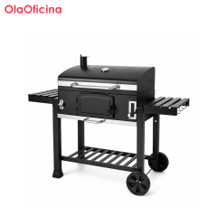 Charcoal BBQ Grill | Portable Outdoor Charcoal Grill with Side Tables