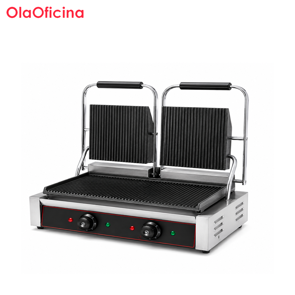 Electric Contact Grill | Commercial Double Grooved Contact Grill GH-813E