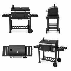 Charcoal BBQ Grill | Portable Outdoor Charcoal Grill with Side Tables