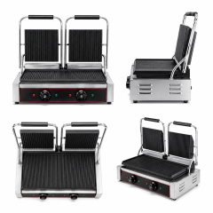 Electric Contact Grill | Commercial Double Grooved Contact Grill GH-813E