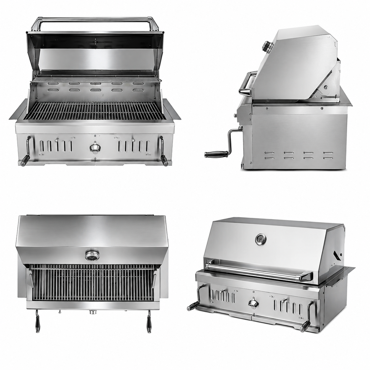 Built-In Dual-Chamber Charcoal BBQ Grill | Stainless Steel Built-In BBQ Grill