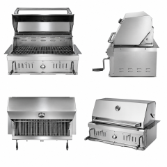 Built-In Dual-Chamber Charcoal BBQ Grill | Stainless Steel Built-In BBQ Grill