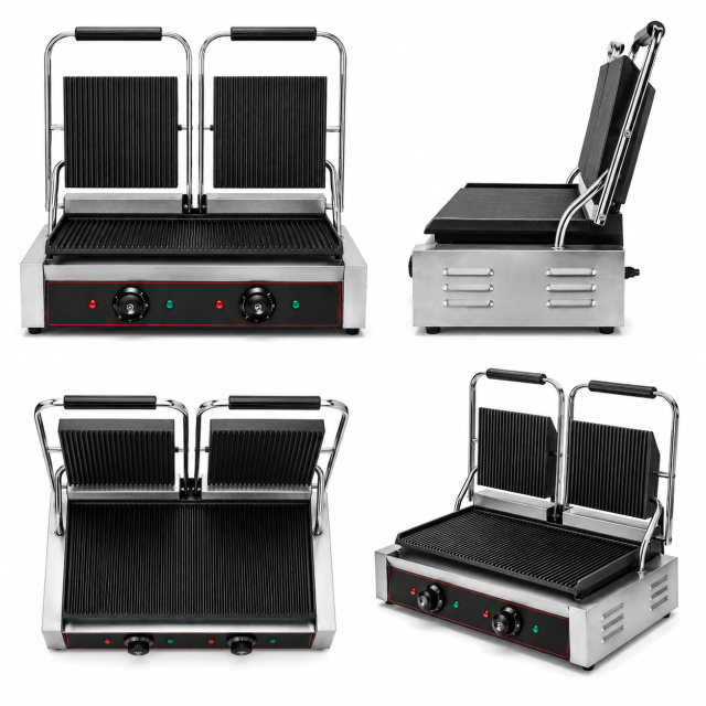 Electric Contact Grill | Commercial Double Contact Panini Grill GH-813