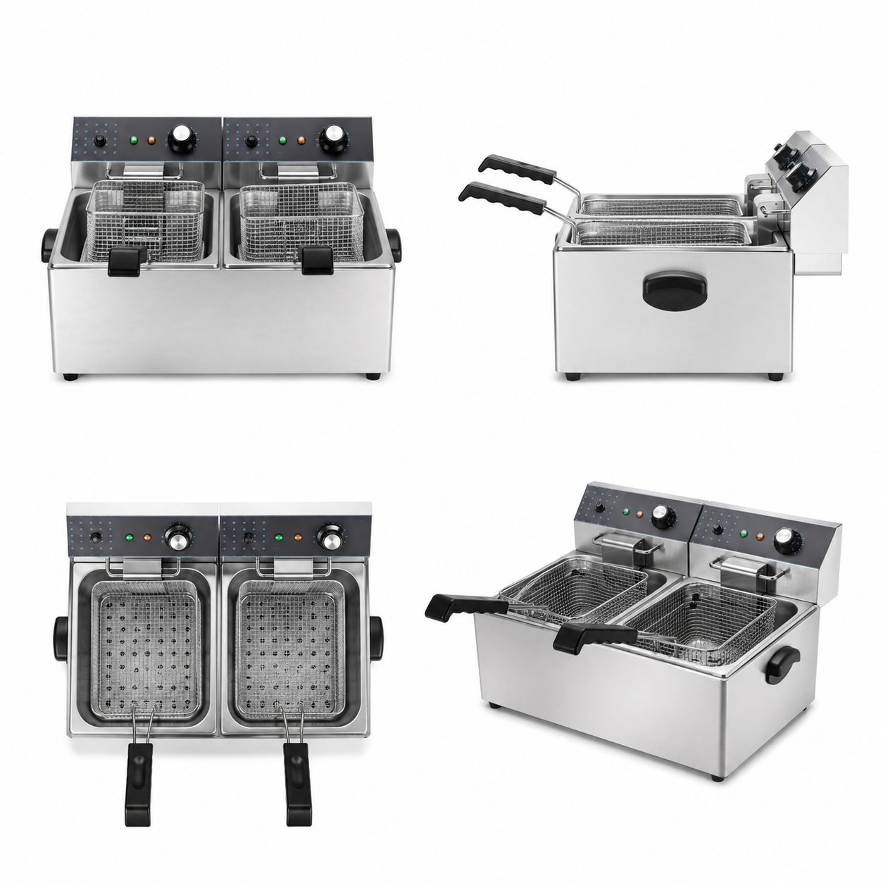 12L Double Tank Electric Fryer | 2-Basket Commercial Countertop Deep Fryer ZF-6L-2