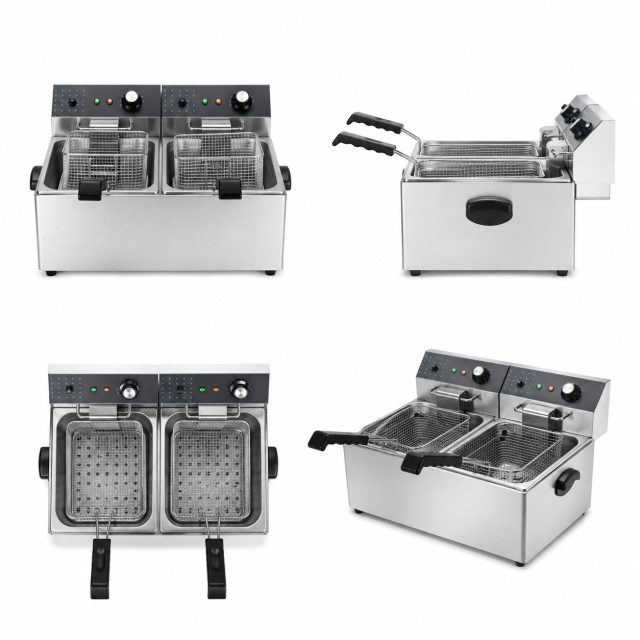 12L Double Tank Electric Fryer | 2-Basket Commercial Countertop Deep Fryer ZF-6L-2