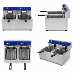 12L Commercial Electric Fryer | 2-Tank 2-Basket Countertop Deep Fryer ZF-6L-2