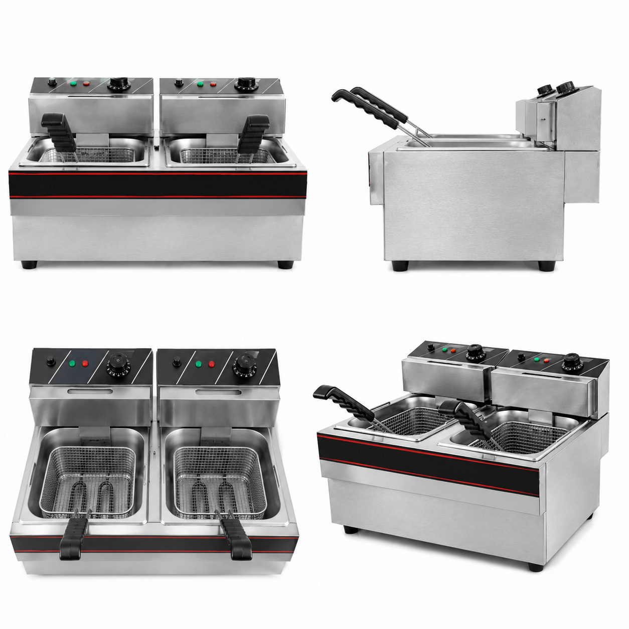Dual-Tank Commercial Electric Fryer | 2-Tank Countertop Deep Fryer EF-902
