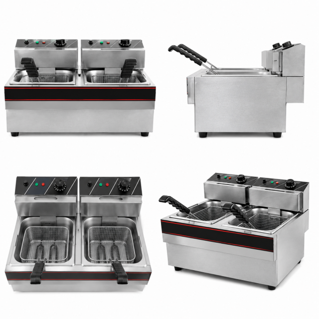 Dual-Tank Commercial Electric Fryer | 2-Tank Countertop Deep Fryer EF-902