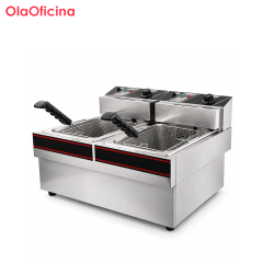 7.6kW Commercial Electric Fryer | Dual-Tank Countertop Deep Fryer EF-904