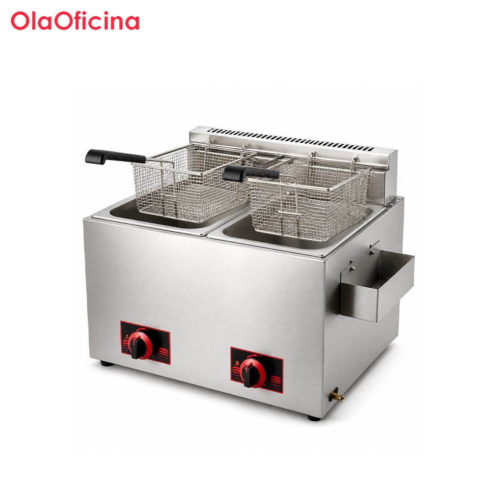 12L Commercial Gas Fryer | 2-Tank 2-Basket High-Profile Fryer GF-72H