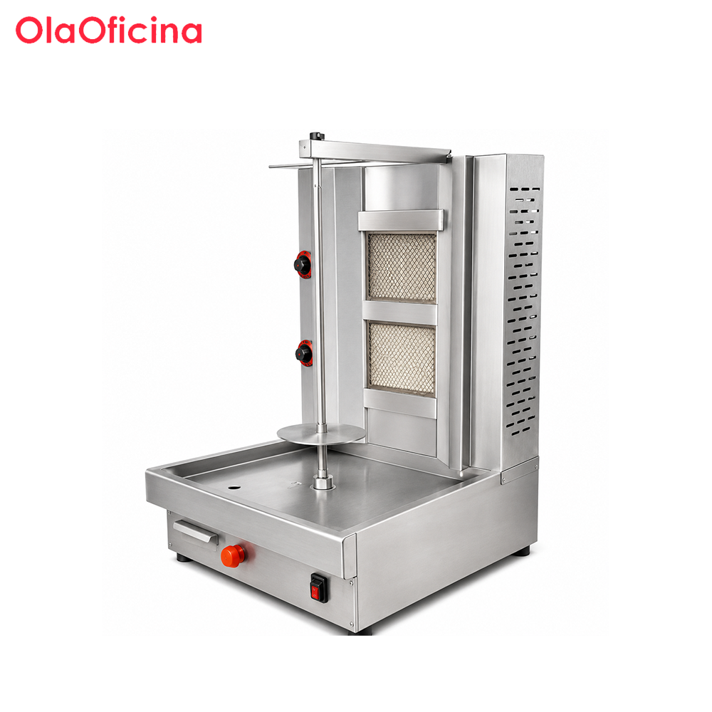 Commercial 2-Burner Gas Shawarma Machine | 9kW LPG Doner Kebab Grill GH-R2