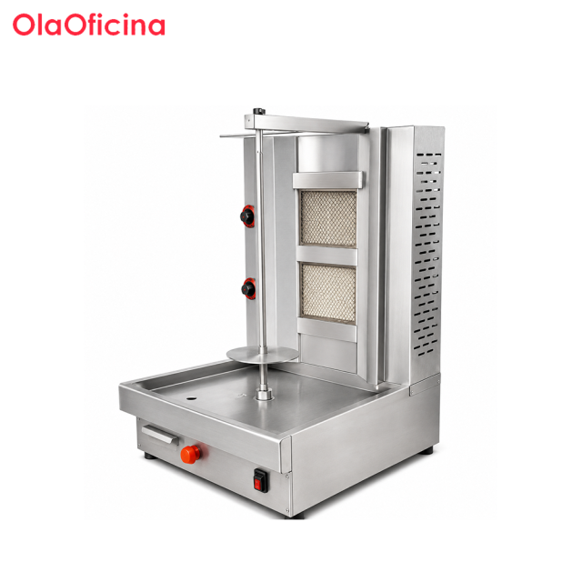 Commercial 2-Burner Gas Shawarma Machine | 9kW LPG Doner Kebab Grill GH-R2