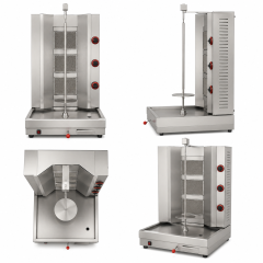 Commercial 3-Head Gas Shawarma Machine | LPG Vertical Doner Kebab Grill GH-R3
