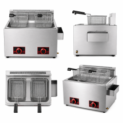 12L Commercial Gas Fryer | 1-Tank 2-Basket High-Profile Fryer GF-73H