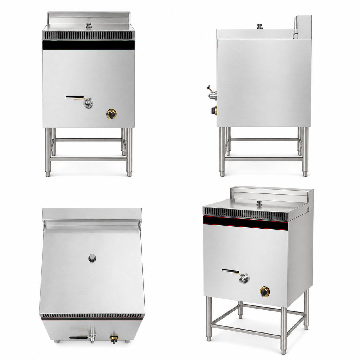 28L Commercial Gas Fryer | 1-Tank 2-Basket Floor Standing Fryer HGF-74