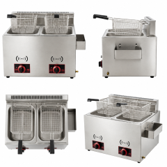 12L Commercial Gas Fryer | 2-Tank 2-Basket High-Profile Fryer GF-72H