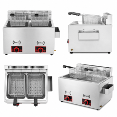 12L Commercial Gas Fryer | 1-Tank 2-Basket Countertop Fryer GF-73