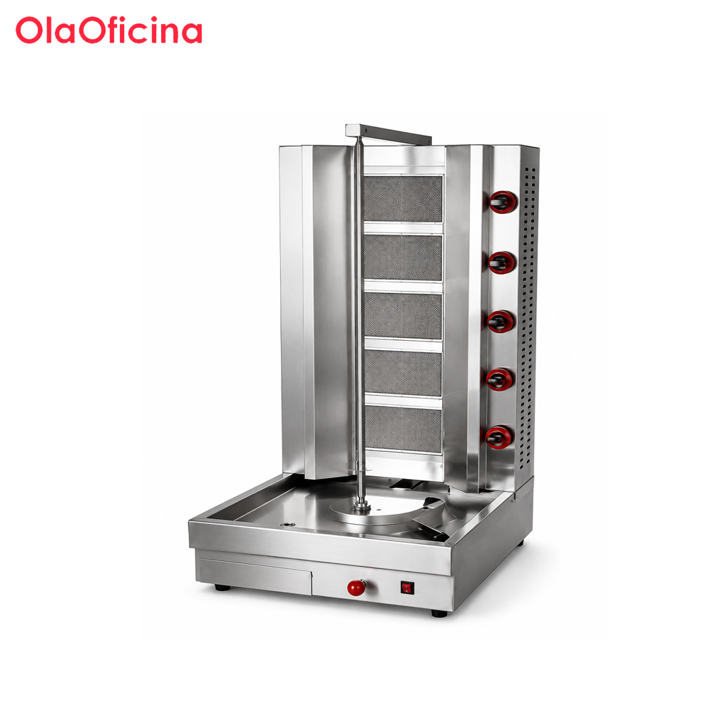 Commercial 5-Head Gas Shawarma Machine | LPG Vertical Doner Kebab Grill GH-R5