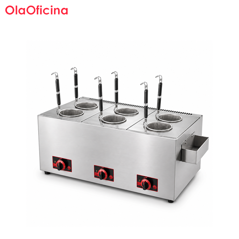Commercial 3-Cylinder Gas Noodle Cooking Stove | Triple LPG Noodle Cooker GM-3